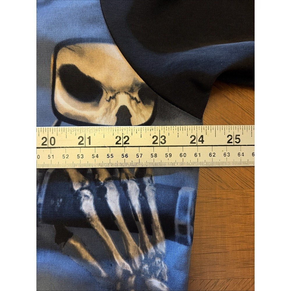 Rockhouse Roadhouse Men's L Short Sleeve Button Up Shirt Biker Skull Y2K - Picture 5 of 14